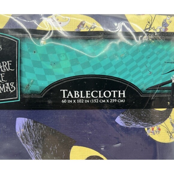 Nightmare Before Christmas Halloween Table Cloth Rectangle Flannel Back 60”x102” - Picture 4 of 6